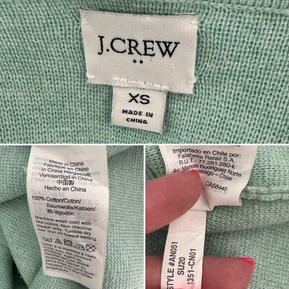 J. Crew 100% cotton heavyweight knit open long cardigan sweater pockets size XS - Picture 4 of 5
